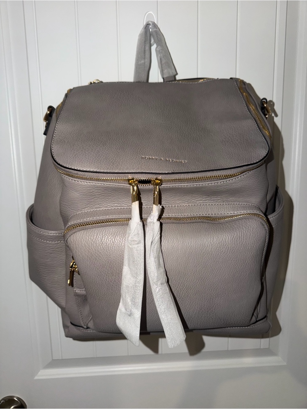 Poppy & Peonies Lullababy Diaper Backpack - Grey
